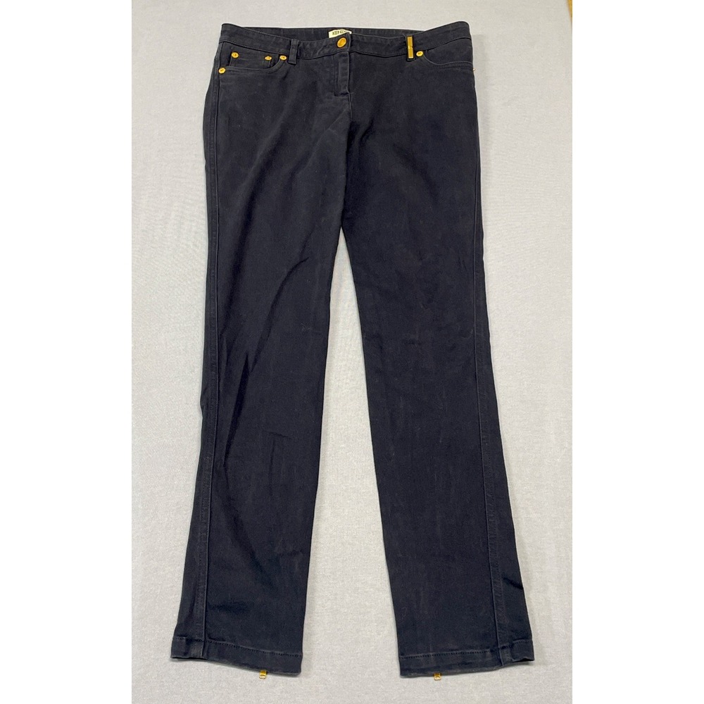 Kenzo Jungle Slim Fit Pants Gold Zipper Inner Ankle Navy Y2K Vintage  Women's 40